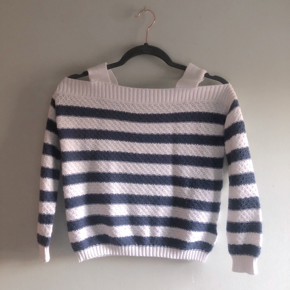 Cold shoulder sweater